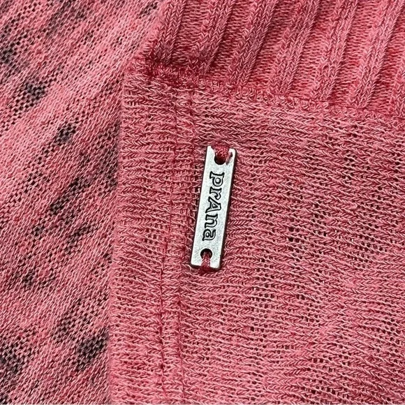 Prana Women’s Size S Pink Mauve Black Medallion Print Open Sweater Knit Cardigan - Picture 4 of 4